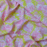Cretonne de coton toile de Jouy pop - Rose et Jaune - Calissone