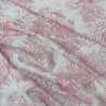Toile de Jouy coton lin - Rose - Calissone