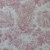 Toile de Jouy coton lin - Rose - Calissone