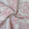 Toile de Jouy coton lin - Rose - Calissone