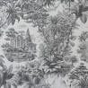 Toile de Jouy cotton linen - Black - Calissone
