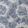 Toile de Jouy coton lin - Marine - Calissone