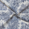 Toile de Jouy coton lin - Marine - Calissone