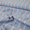 Denim à rayures - Bleu clair et rouge larges rayures - Calissone
