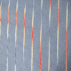 Denim à rayures - Bleu clair et rouge larges rayures - Calissone