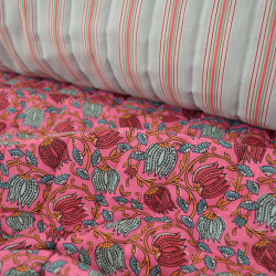Quilted cotton flowers and stripes - Calissone