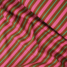 Striped cotton canvas - Caramel fuchsia and green - Calissone