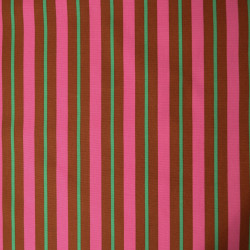 Striped cotton canvas - Caramel fuchsia and green - Calissone