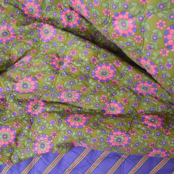 Matelassé floral et rayures - Purple - Calissone