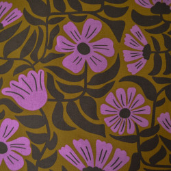 Canvas coton fleurs roses - Moccha - Calissone