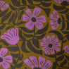 Cotton canvas pink flowers - Moccha - Calissone