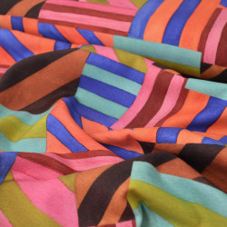 Multicolored striped cotton canvas - Calissone