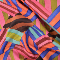 Multicolored striped cotton canvas - Calissone