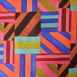 Multicolored striped cotton canvas - Calissone