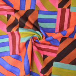 Multicolored striped cotton canvas - Calissone