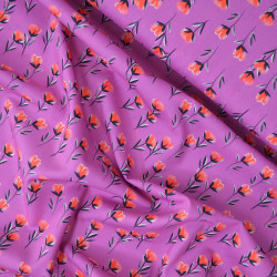 Floral cotton poplin - Fuchsia - Calissone