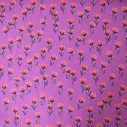 Floral cotton poplin - Fuchsia - Calissone