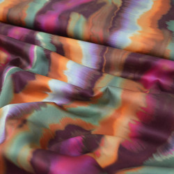 Satin de coton aquarelle multicolore - Bourgogne - Calissone