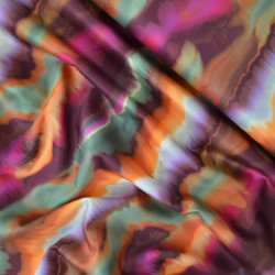 Satin de coton aquarelle multicolore - Bourgogne - Calissone