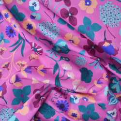Melancholic floral cotton poplin - Pink - Calissone