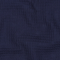 Coton nid d'abeille - Bleu marine - Calissone