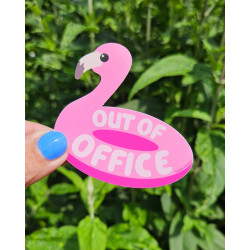 Out of Office Flamingo Sticker - Calissone