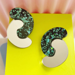Earrings - Green and black eclipse - Calissone