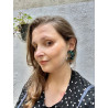 Boucles d'oreilles - Eclipse verte et noire - Calissone