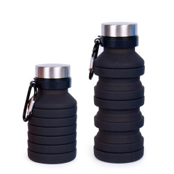 Gourde pliable silicone 0,5l - Noir - Calissone