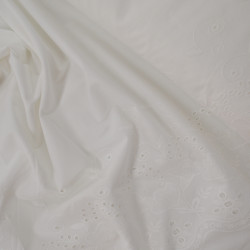 Embroidered cotton veil - White - Calissone