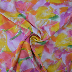 Colorful abstract viscose - Yellow and pink - Calissone