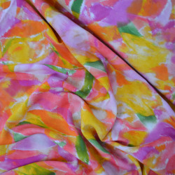 Colorful abstract viscose - Yellow and pink - Calissone