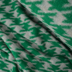 Lainage pied de poule - Beige et vert - Calissone