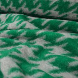 Lainage pied de poule - Beige et vert - Calissone