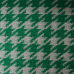 Lainage pied de poule - Beige et vert - Calissone