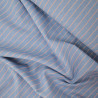 Denim à rayures - Bleu clair et rouge fines rayures - Calissone