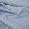 Denim à rayures - Bleu clair et rouge fines rayures - Calissone