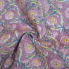 Matelassé double face Block print - Yellow & Old pink - Calissone