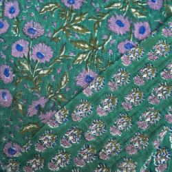 Matelassé double face Block print - Bottle Green - Calissone