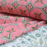 Double-sided quilted Block print - Pink & Green - Calissone
