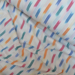 Indian cotton Ikat multicolored confetti - White - Calissone