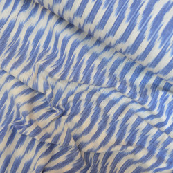 Indian cotton Ikat - White and blue - Calissone