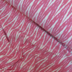 Coton indien Ikat - Blanc et rose - Calissone