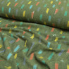 Coton indien Ikat confettis multicolores - Vert - Calissone