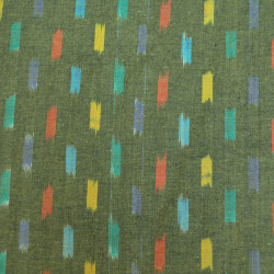 Coton indien Ikat confettis multicolores - Vert - Calissone