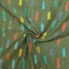 Coton indien Ikat confettis multicolores - Vert - Calissone