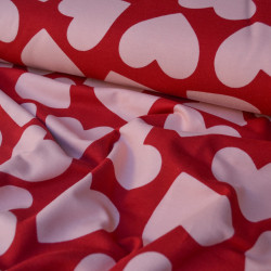 Sweat léger coeurs - Rose et rouge - Calissone