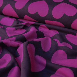 Sweat léger coeurs - Fuchsia et violet - Calissone