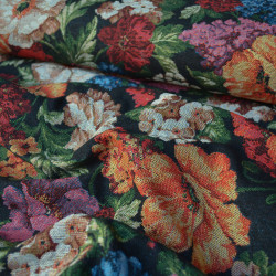 Jacquard - Dark multicolor flowers - Calissone