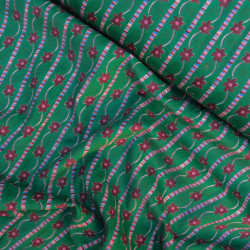 Velours milleraies fleurs - Vert - Calissone